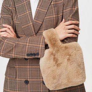 Aritzia pink Faux Fur Mini Tote